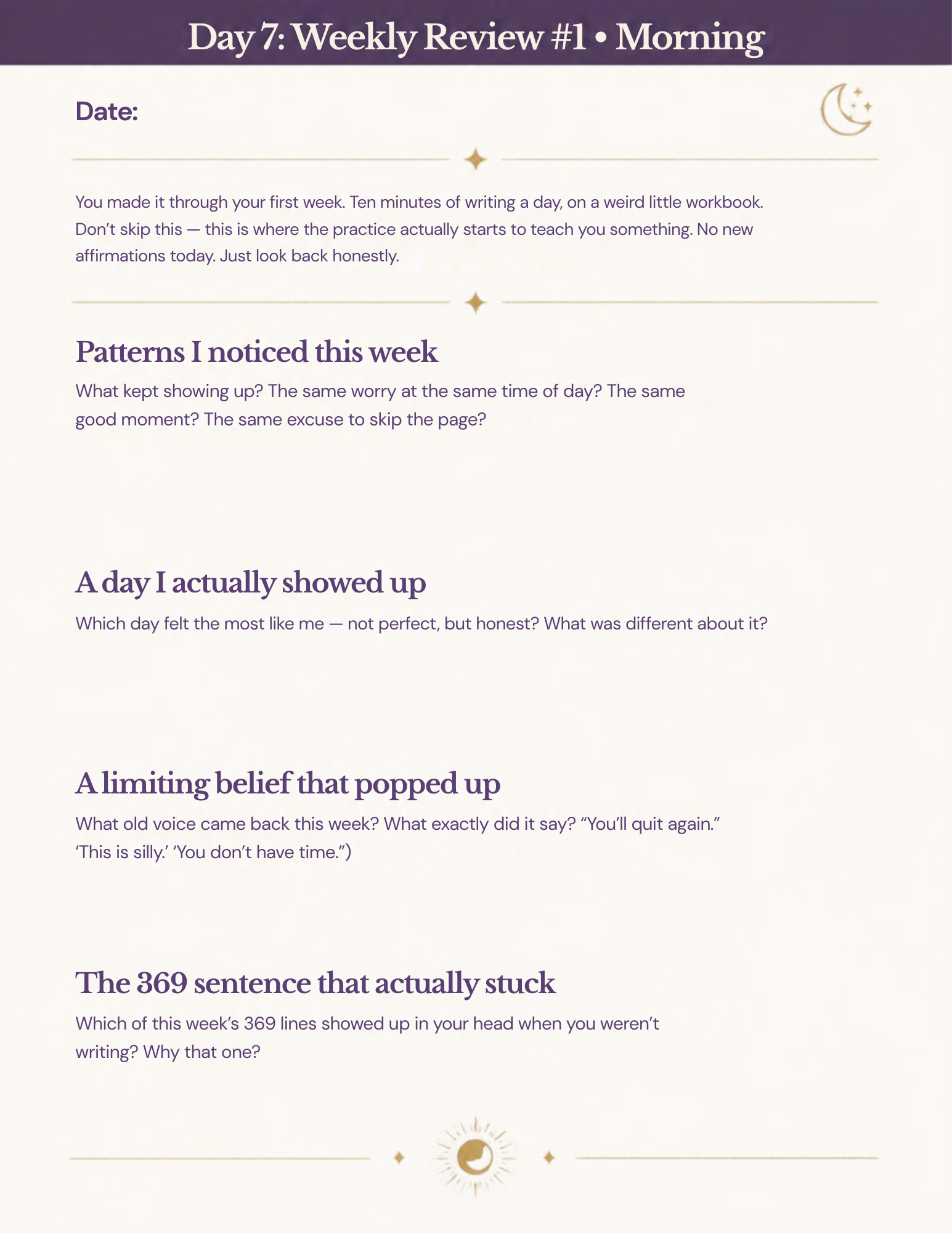 Weekly review page